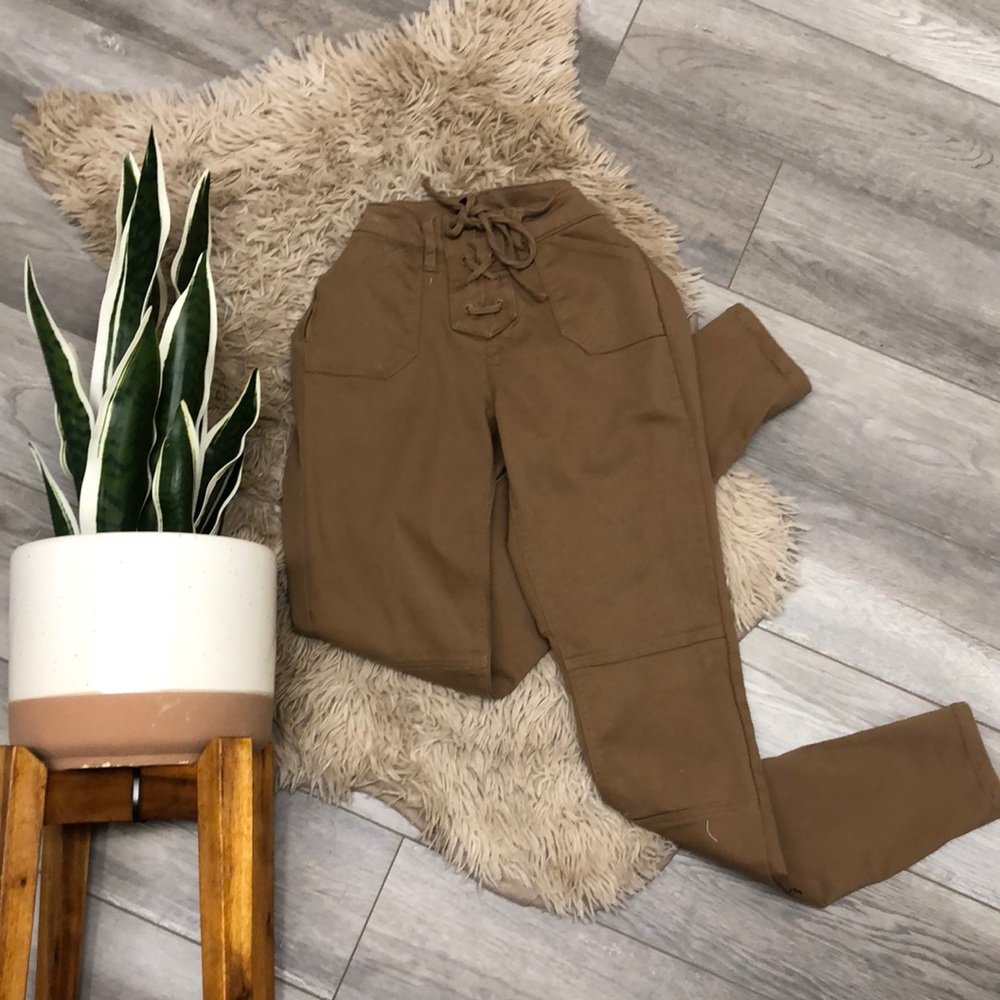 Lace up jeggings
